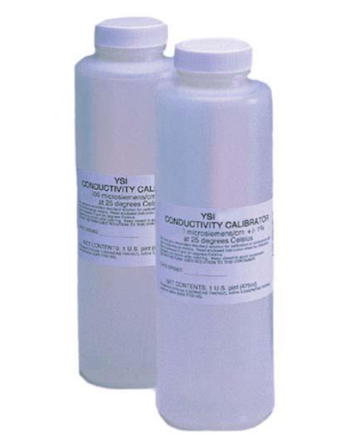 Conductivity Calibrator Solution, 1,000 microS/cm; +/-1.0% tolerance, for Fresh Water, 8 x 1 pt / EA, YSI, Inc, 060907
