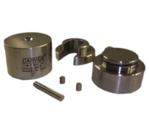 Pellet Die, Evacuable, 440 Stainless Steel, 12 mm, for KBr pellets, for IR analysis, RW 52-56, 13,000 Lbs Max, Carver Inc, 4946