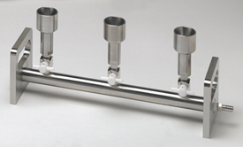 KM3N Hydrolab Stainless Steel 3-Place Manifold with 2-way Valves, Advantec MFS, Inc, 353100