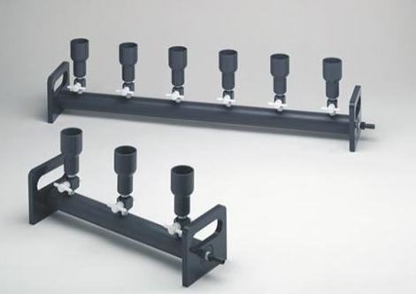 6-Place Standard Cup PVC Vacuum Manifold with 2-way Valves, Advantec MFS, Inc, 313600