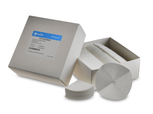 Cytiva Whatman Grade 1 Quadrant Flat Folded Cellulose Filter Paper, 110 mm Diameter, 500/PK ,10380404