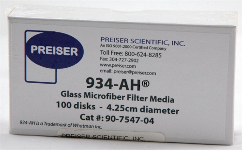 Preiser Filter Discs, Glass Fiber, Grade 934AH, 4.25 cm, 0.30 mm Thick