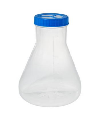 2.8 L Jumbo Erlenmeyer/Fernbach Flask, Styrene/Butadiene, With Vented Screw Cap, Baffled Base, 6/CS, MTC Bio, F4086