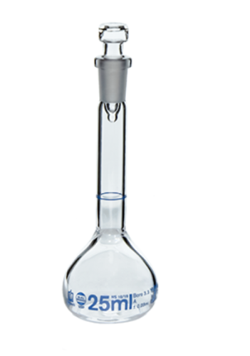 Volumetric Flask, Class A, USP, Certified, Clear Borosilicate Glass, 25 mL, Brandtech, 36977