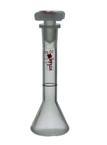 VITALAB Volumetric Flask, Class A, PMP, To Contain, 10 mL, 2/PK, Brandtech, V67704