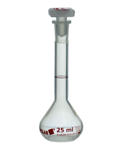 VITALAB Volumetric Flask, Class A, PMP, To Contain, 25 mL, 2/PK, V67104