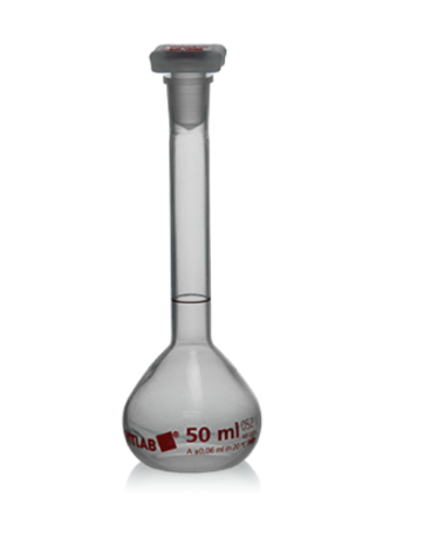 VITALAB Volumetric Flask, Class A, PMP, To Contain, 50 mL, 2/PK, V67204