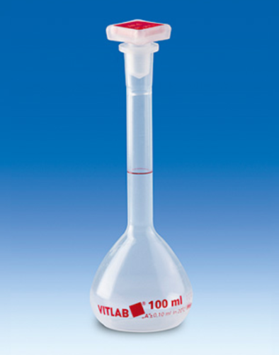 VITALAB Volumetric Flask, Class A, PMP, To Contain, 100 mL, 2/PK, V67304