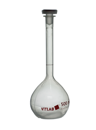 VITALAB Volumetric Flask, Class A, PMP, To Contain, 500 mL, 2/PK, Brandtech, V67504