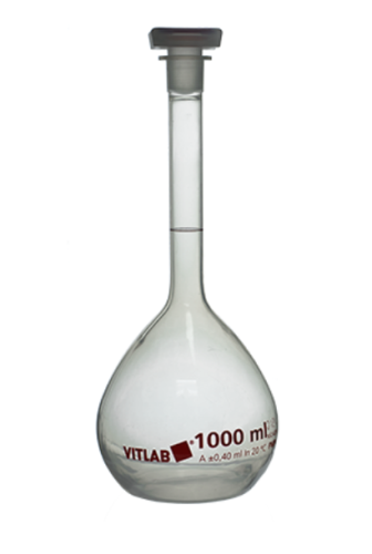 VITALAB Volumetric Flask, Class A, PMP, 1000 mL, 1/PK, Brandtech, V67604
