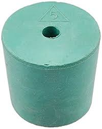 Stopper, Green Neoprene Rubber, Size 10, 1-Hole