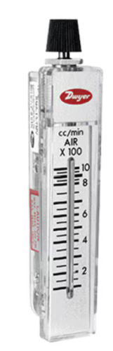 RATE-MASTER Flowmeter, Air, 10 L/min to 100 L/min, Polycarbonate, Dwyer-Omega, RMA-25-SSV