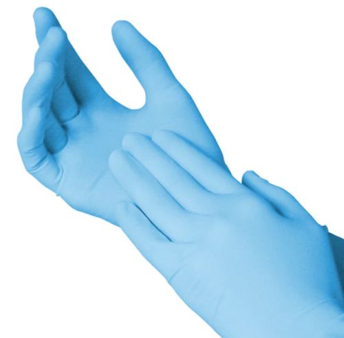 Gloves, Nitrile, Size Small, Disposable, Non-Sterile, Fully Textured, 4.7 mil Finger Thickness, 100/PK, 19-130-1597B