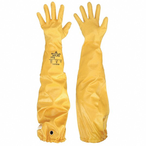 Chemical Resistant Gloves, Size 10, Glove Materials Nitrile, 1 PR