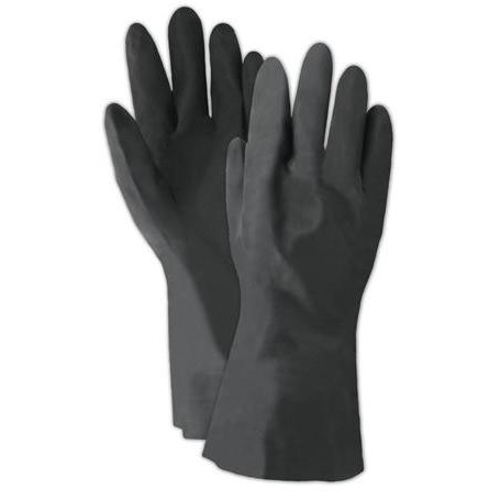Gloves, Neoprene, Utility, Cotton Flock Lined, Size 10, Grid Finish Surface on Fingers and Palms Assure Firm Grip for Wet Slippery Objects