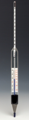 SafetyBlue Thermohydrometer 0 to 10 BRIX at 20 degrees C with 0 to 40 degrees C Thermometer, 10 in. Overall Length, 14.50 mm Body, 2515-11-SB