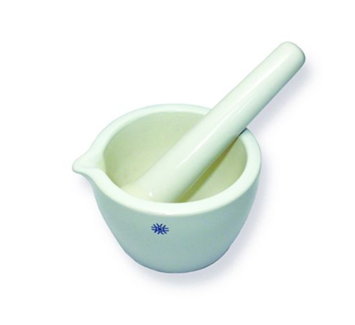 Mortar and Pestle Set, Porcelain, Fully Glazed, 500 mL, PMG500