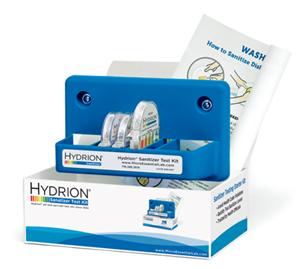 HYDRION Quaternary-Ammonium Sanitizer Test Center, 0-400ppm Quaternary-Ammonium.