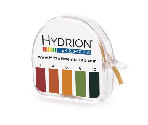 pH Paper, pH Range 2 to 10, Hydrion A, Supplied with Complete Color Chart Relating pH Values and Contains 15 feet of Test Paper, NOT SUITABLE FOR WATER, 48
