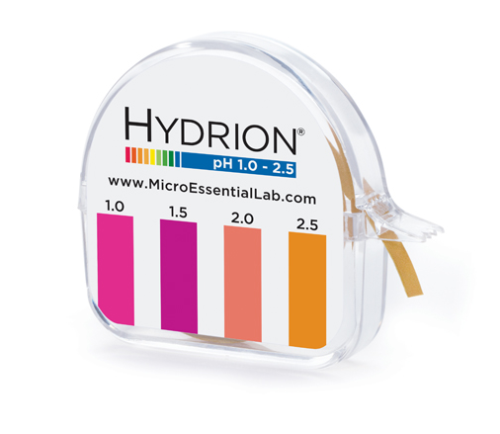 pH Paper, pH Range 0.0-3.0, Single Roll Dispenser, 15' roll, 10/PK, Micro Essentials Lab, 305