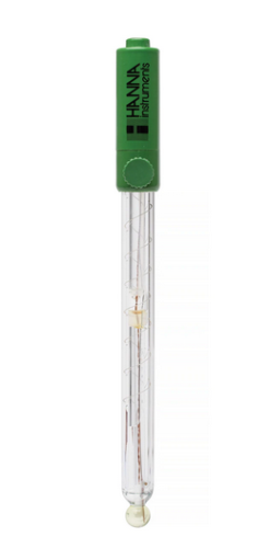 pH Electrode for General Laboratory Use, Single Junction, Refillable, Glass Body, DIN Connector, 1 m Cable, Hanna Instruments, HI1615D