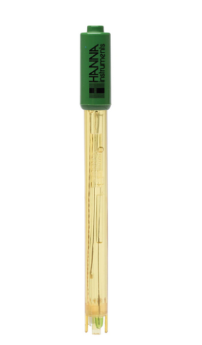 pH Electrode for Edge Tablet Meters with Smart Chip, Built-in Temperature Sensor, PEI Body, Double Junction, Gel-Filled, 3.5 mm Connector, 1 m Cable, for Field Applications, Hanna Instruments, HI12300