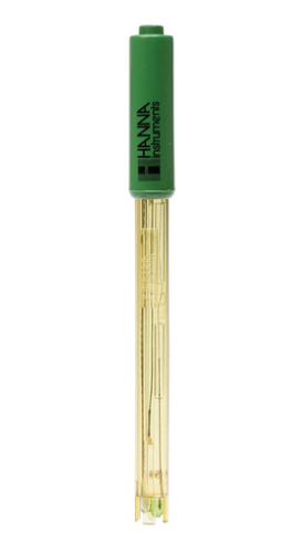 pH Electrode for Edge Tablet Meters with Smart Chip, Built-in Temperature Sensor, PEI Body, DJ, Gel-Filled, Matching Pin, 3.5 mm Connector, 1 m Cable, Hanna Instruments, HI12301