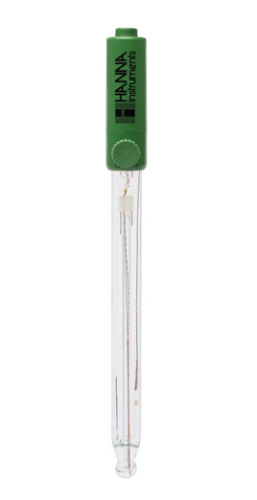pH Electrode for Edge Meters, Smart Chip, Built-in Temperature Sensor, Glass, Double Junction, Refillable, 3.5 mm Phono Connector, 1 m Cable, General Purpose, Hanna Instruments, HI11310