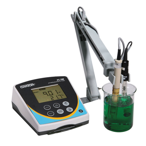 OAKTON PC 700 Meter with pH Electrode, Conductivity/Temp Probe, and Electrode Stand, 100/240 V, 50-60 Hz, Cole-Parmer Instrument Company, WD-35413-00
