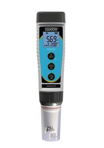 Oakton PCTSTestr 5 Waterproof Pocket Tester for pH, Conductivity, TDS, Salinity and Temperature, Cole-Parmer, 35634-60