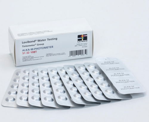 Alka-M-Photometer Akalinity Tablets, 5 - 200 mg/L as CaCO3, 100/PK, Lovibond, 513210BT
