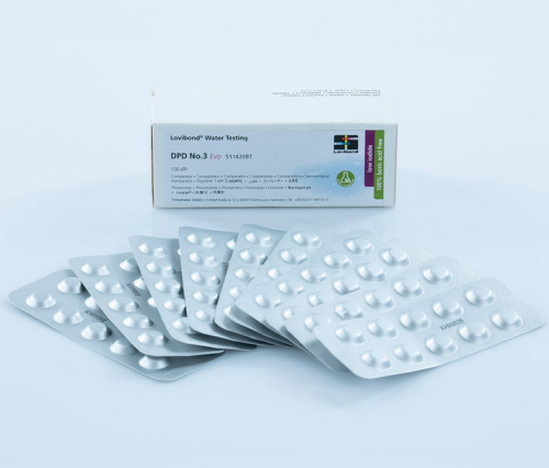 DPD NO.3 EVO Tablets for Chlorine Testing, 100 Tests EA, Lovibond, 511420BT