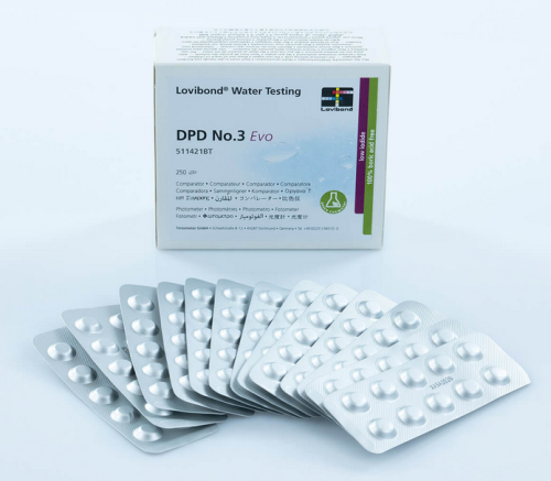 DPD NO.3 EVO Tablets for Chlorine Testing, 250 Tests EA, Lovibond, 511421BT