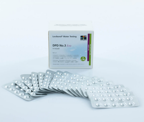 DPD NO.3 EVO Tablets for Chlorine Testing, 500 Tests EA, Lovibond, 511422BT