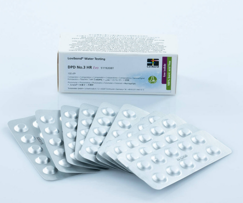 DPD NO.3 HR EVO Tablets for Chlorine Testing, 100 Tests EA, Lovibond, 511920BT