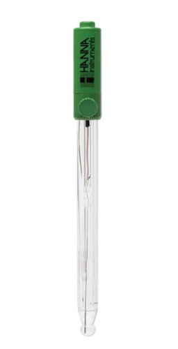 Combination pH Electrode, Refillable, Glass Body, Double Junction, BNC Connector, 1 m Cable, Hanna Instruments, HI1131B