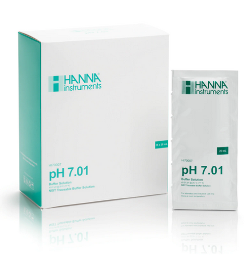 pH 7.01 Buffer Sachets, 25 x 20 mL Sachet, Hanna Instruments, HI70007P