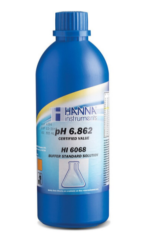 pH 6.862 Buffer Solution, Millesimal Research Grade, 500 mL, (Non-Regulated), Hanna Instruments, HI6068