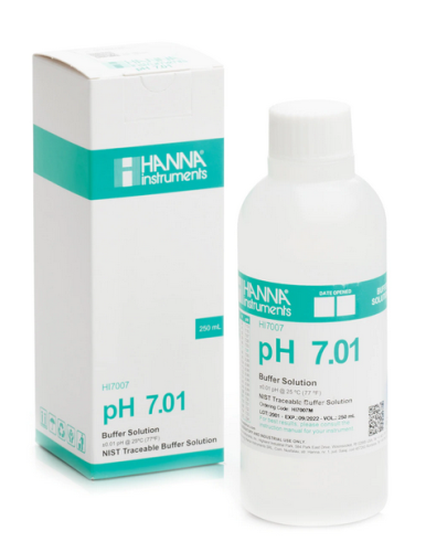 Buffer Solution, pH 7.01, 250 mL Bottle, Hanna Instruments, HI7007M