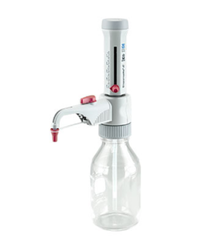Adjustable Dispensette S Bottletop Dispenser, Analog, with Recirculation Valve, 0.5 to 5 mL, Brandtech Scientific, Inc, 4600131