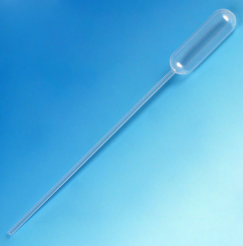 Transfer Pipet, 4.5 mL, Narrow Stem, Long, 155 mm, Bulb Draw-3.2 mL, Globe Scientific, 136030