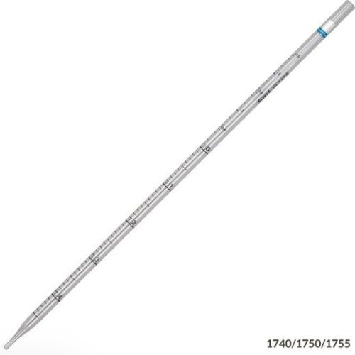 Serological Pipette, 5 mL, Polystrene, Standard Tip, 342 mm, STERILE, Blue Band, 250/CS Individually Wrapped, Globe Scientific,1740