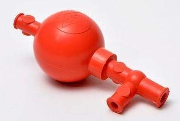 Pipet Bulb Precision Stainless Steel Ball Valve, Natural Rubber
