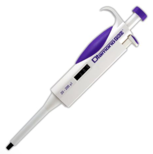 Pipette, Diamond PRO, Adjustable Volume, 20 - 200 Microliter, Lavender (Tip Group B), Globe Scientific, 3311-200