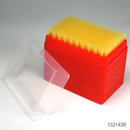 Pipette Tip, 1 - 200 microliter, Universal, Yellow Racked, 1000/PK (200/Rack, 5 Racks/Stack),Globe Scientific, 152143R