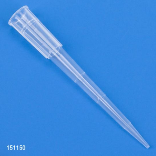 Pipette Tips, 1-200 Microliters, Universal, Natural, 54 mm, STERILE, Racked, 960/PK (10 Racks of 96/Rack), Globe Scientific, 151150RS-96