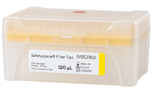 Micropipette Tips, Safety-Space, Filtered, 120 microliters, Sterile, Racked, 960/PK, Sartorius, 790101F