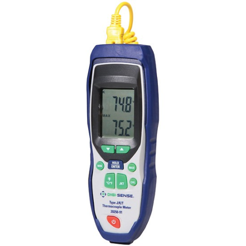 Digi-Sense Type J/K/T Thermocouple Thermometer, NIST-Traceable, Cole-Parmer Instrument Company, WD-20250-91