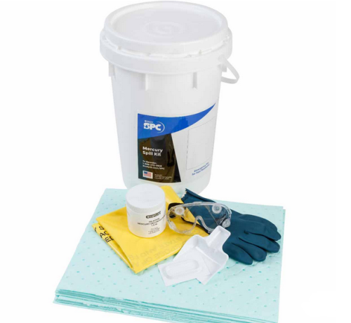 Mercury Spill Kit, Absorbent and Spill Control in 6.5 gal Polyethylene Bucket