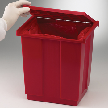 Biohazard Disposal Can, 9 in. x 12 in. x 11.5 in. H, Use with Autoclavable Bags
